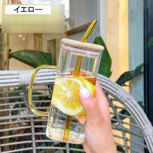 ウォーターボトル ガラス水筒 400ml 四角形 マグボトル ストロー ドリンク ガラスマグカップ 持ち手 蓋付き 透明カップ 直飲み 再利用可能 水分補給 耐熱 通勤 通学 ミルク ピンク グリーン