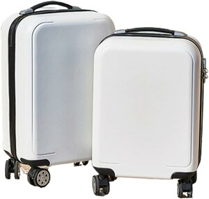 スーツケース キャリーケース 機内持ち込み 30L キャリーバッグ ファスナー式 超軽量 小型 耐衝撃 静音 ダブルキャスター 360度回転 旅行 ビジネス 出張 ホワイト SSサイズ(1-2泊)