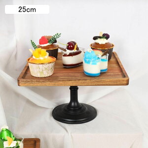 ケーキディスプレイスタンド 木製 脚付きケーキプレート ケーキスタンド アフタヌーンティー ケーキ皿 プレート クッキングディスプレイスタンド クリスマスデコレーション 多用途 パーテ
