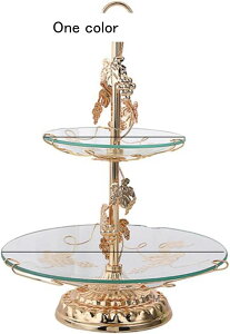 ティアードサービングトレイ 2段 ファームハウス ガラス コープケーキスタンド デザート ケーキ陳列台 ケーキスタンド ケーキトレー ケーキトレイ アンティーク風 おしゃれ 結婚式のデザー