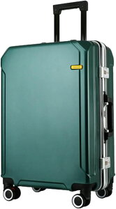 スーツケース キャリーケース 45L キャリーバッグ USB充電口 TSAロック搭載 アルミフレーム 超軽量 大型 耐衝撃 静音 ダブルキャスター 360度回転 旅行 グリーン ビジネス 出張 大容量