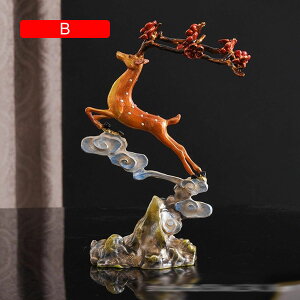 鹿の置物 梅花鹿 招財 風水グッズ 銅製 本物そっくり 風水アイテム おしゃれ クリエイティブ 玄関置物 オーナメント インテリア飾り デスクトップ リビングルーム ホーム 新築祝い 引っ越し