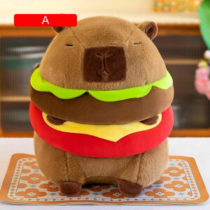 カピバラバーガーぬいぐるみ 抱き枕 クッション 可愛い お昼寝クッション 添い寝枕 もちもち ふわふわ もふもふ 柔らかい 動物 カピバラ抱きまくら クリエイティブ 癒し おもしろ プレゼン