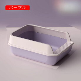 猫トイレトレー 猫のトイレ 大きいサイズ 半密閉式 オープン PP素材 ダック柄 清潔簡単 組み立て便利 猫砂飛散防止全年齢猫用 ペットトレー ウサギ 小動物 しつけトイレ 簡単に掃除 トレーニング