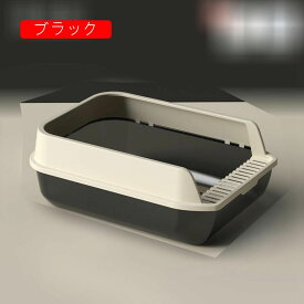 猫トイレトレー 猫のトイレ 大きいサイズ 半密閉式 オープン PP素材 ダック柄 清潔簡単 組み立て便利 猫砂飛散防止全年齢猫用 ペットトレー ウサギ 小動物 しつけトイレ 簡単に掃除 トレーニング