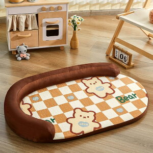 犬 ベッド 猫 ベッド 枕付き ペットベッド クマ柄 円形 夏用 ペットクッション クマ柄 可愛い 冷感 マット 通気性 涼しい 滑り止め おしゃれ 小型犬 中型犬 大型犬 暑さ対策 ペット用品 寝床