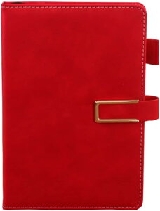 手帳 A5サイズ 2冊入り かわいい 横罫線入り しおり付き 大人 レッド メモ手帳 ノート手手帳 PUレザー A5*5 マグネットタイプ 罫線入り ビジネス手帳 スケジュール手帳 文房用品 ペンホル