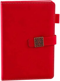 手帳 A5サイズ 2冊入り かわいい 横罫線入り しおり付き 大人 3レッド メモ手帳 ノート手手帳 PUレザー マグネットタイプ 罫線入り ビジネス手帳 スケジュール手帳 文房用品 ペンホルダー 日