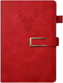 ノート しおりひも 横罫線入り A5メモ帳 スケジュール帳 ビジネス オフィス用 A5 手帳 横書き 罫線入り 水平開き 小さい レッド 日付なし ラージサイズ(横14.2cm×縦21cm) 文房具