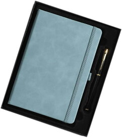 横罫ノート 厚紙 日記 200ページ 青 A5 ペンホルダー付き しおり紐 弾性ストラップ メモ帳 ノートダイアリー 無地表紙 A5*5 シンプル PUレザー A5 手帳 日記帳 中型ノート 筆記用紙