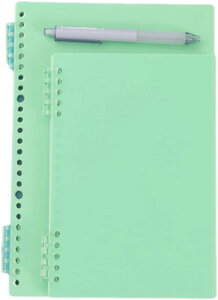 ノート 手帳 日記帳 システム手帳 リフィル 8穴バインダー A5ルーズリーフ手帳 手帳 メモ帳 60枚 日記帳 おしゃれ かわいい 横罫 ルーズリーフ ノート ダイアリー グリーン 日記帳 A5*3