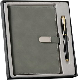 手帳 a5 240ページ 120枚紙 横14.2cm×縦21cm マグネットタイプ A5*5 しおりひも メモ 80g厚い紙 横罫線入り 中型ノート グリーン PU レザー ビジネス手帳 筆記用 ペン