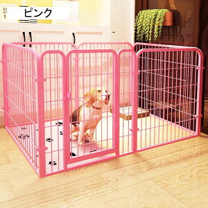 ペットサークル 中小型犬・ペット 炭素鋼 ペットフェンス バリアゲート プレイサークル ドア付 折り畳み式 組立簡単 室内外兼用 犬ケージ スチール製 複数連結可能 ブルー 6枚120*60*60