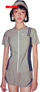 水着 レディース フィットネス水着 体型カバー 2点セット タンキニ セパレート スポーティー水着 半袖ラッシュガード 水陸両用 上下セット ショートパンツ スポーツ風 学生 20代 水泳服 女性