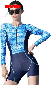 競泳水着 レディース ワンピース フィットネス 体型カバー 女性 フィットネス水着 スイムウェア スクール水着 長袖 温泉 旅行 水陸両用 アリーナ 練習用 女性用ワンピース ソフト肌触り ソ
