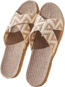 和式 スリッパ ルームシューズ レディース メンズ 麻編み リネンスリッパ 和風 室内 通気性 カジュアル 静音性 軽量 快適 家族 来客用 部屋用 男女兼用 玄関リゾート 参観日 温泉 旅館 ホテル