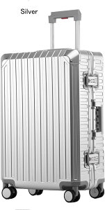 スーツケース アルミフレーム 軽量 キャリーケース キャリーバッグ 機内持込 大型 大容量 耐衝撃 超軽量 TSAロック搭載 静音 ダブルキャスター 360度回転 修学 旅行出張 2-3泊用