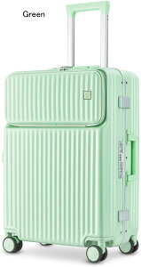 スーツケース キャリーケース フロントオープン キャリーバッグ アルミフレーム 機内持ち込み 前開き 超軽量 耐衝撃 頑丈 静音 360度回転 TSAロック付 多収納ポケット多機能フロントオープン