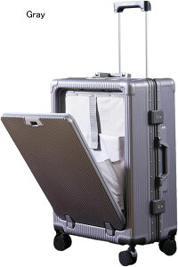 スーツケース フロントオープン キャリーケース 機内持ち込み usbポート付き 充電機能 カップホルダー付き アルミフレーム TSAロック ブレーキ付 側面フック キャリーバッグ 前開き 頑丈 超