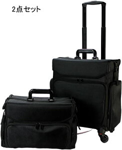 プロ用メイクボックス 2in1 キャスター付き キャリーケース プロ 大容量 ナイロン メイクbox アルミ ハンドル付き 持ち運び簡単 メイク道具収納 化粧道具入れ ヘアメイク 美容師 旅行 ツール