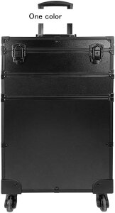 プロ用メイクボックス キャスター付き 大型 キャリー 2層 取外し可 業務用 大容量 ロック付き 化粧ケース アルミ 仕切り付き メイク用 化粧道具入れ 絵の具 美容師 出張 旅行用 ツール箱 プ