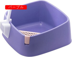 猫トイレ オープンタイプ 大型 小型猫 可愛い 猫用トイレ本体 シンプル 掃除簡単 砂飛び散り防止 大型 深め ハーフカバー キャットトイレ 猫用品 スコップ付き 子猫 清潔 広々サイズ 耐久性