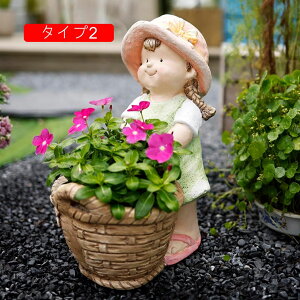 置き物 屋外装飾 オーナメント タイプ3 ガーデニング置物 大型 サボテンポット おしゃれなインテリア 可愛い カントリー フラワーポット 鉢植え F 大きいサイズ 多肉植物用植木鉢 おもしろ