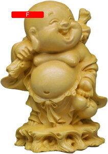 布袋様 置物 仏像 木彫り ミニ 七福神 木製 布袋様 置物 金運 運気上昇 お守り 木製 ミニ 弥勒菩薩風水グッズ インテリア 贈り物 (A)