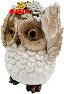 ふくろう 置物 かわいい 見ざる言わざる聞かざる 置物 綺麗な置物 おもしろい置物 可愛い置物 フクロウ 雑貨 小さいサイズ タイプ 庭に置く動物の置物 屋外の彫刻の装飾 記念品 F アンティ