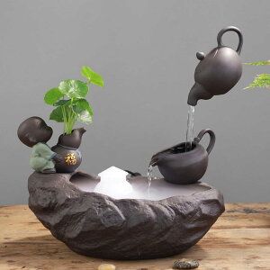 デスクトップ噴水 インテリア卓上噴水 ミニ噴水 室内 噴水 セラミック 卓上噴水 加湿器 かしつき 禅 卓上用飾り 雕刻 クリエイティブ オフィス 風水 置物 開運 部屋 ヨガ 瞑想に最適