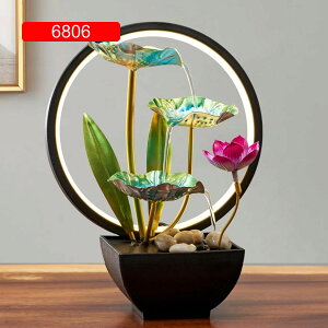 インテリア卓上噴水 デスクトップ噴水 室内 鉄製 風水 噴水 LEDライト付き 置物 玄関 開運 財運 招財 加湿器 家の装飾 母の日のプレゼント 卓上 寝室 オフィス リビングルーム 瞑想に最適 6