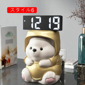 時計 置き時計 インテリア 雑貨 デジタル置時計 置物 電池式 ベッドルーム 寝室 リビング テーブル スタイル9 クロック 静音 F 韓国インテリア 卓上時計 かわいい 装飾 プレゼント 贈り物 自