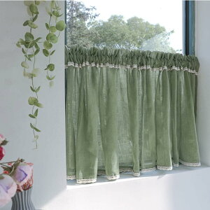 小窓用 カフェカーテン レース カラー 半遮光 北欧 おしゃれ かわいい 模様替え 新生活 200*60 かーてん のれん レース ショート丈 キッチン トイレ 小窓 階段 ドアカーテン ロング丈 暖