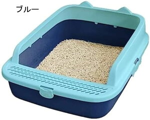 猫トイレ本体 大型 ハーフカバー 猫トイレ オープンタイプ 砂飛び散り防止 子猫 大型猫 キャットトイレ 掃除簡単 お手入れ簡単 コンパクト 深め ワイドサイズ 折りたたみ グレー ニャンとも