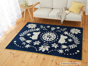 [~ LN^[Y tH[NC OyTCYF130cm×185cmz{Moomin Characters FOLK LINE RUGh_j gEzbgJ[ybgΉ Vііh~kCeA J[ybg
