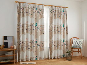 [~ LN^[Y \tgfB[ ՌJ[eyTCYF100cm×135cmzy1z{Moomin Characters SOFT MELODY curtainEHbVu `LH Ռ2 J[e