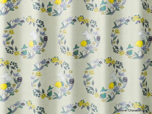 [~ LN^[Y t[cK[f ՌJ[eyTCYF100cm×135cmz{Moomin Characters FRUITS GARDEN curtainEHbVu `LH Ռ3 h[vJ[e [iԁFA