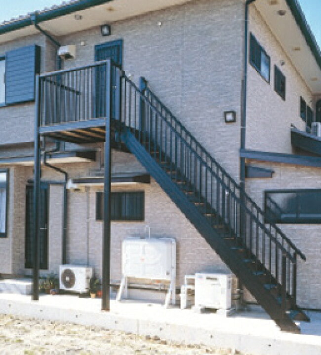 楽天市場】アルミ階段 直線階段 たて格子 片手摺【 外階段 2世帯住宅 