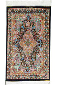 ペルシャ絨毯 クム シルク 約57cm x 98cm
