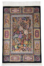 ペルシャ絨毯 シルク 約61cm x 89cm
