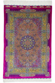ペルシャ絨毯　シルク　約98cm x 148cm　