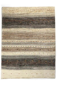 ペルシャギャッベ ファインクオリティ 約128cm x 168cm ナチュラル 玄関サイズ ウール100% 羊毛 天然 ふかふか モコモコ ナチュラル ホットカーペット対応 床暖房対応 オールシーズン 現品限り