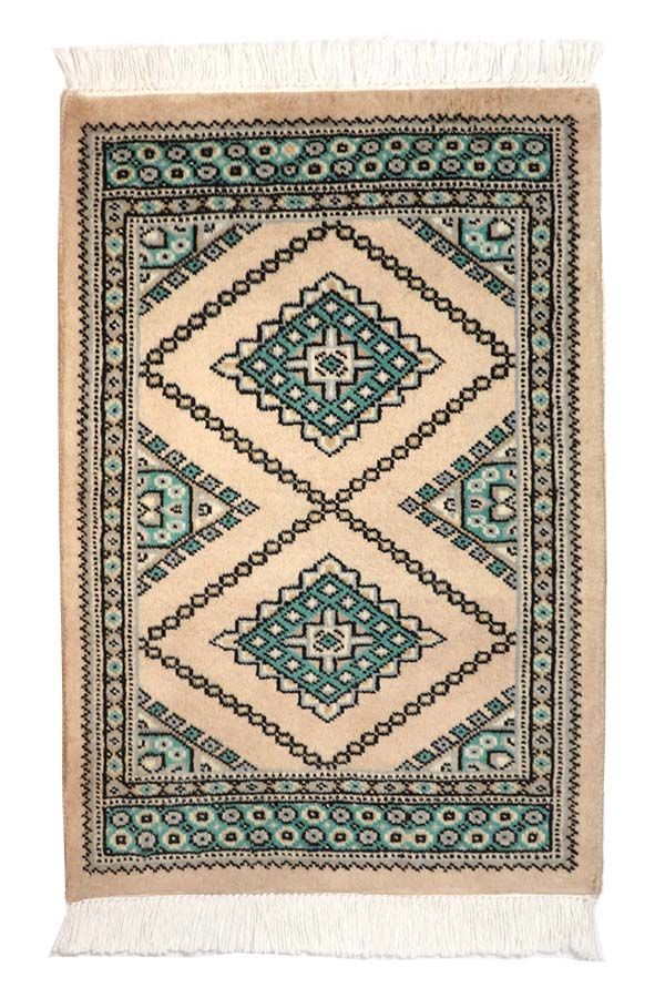 楽天市場】パキスタン絨毯 シルクタッチ 約48cm x 69cm ベージュ