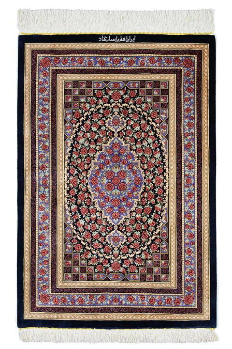楽天市場】ペルシャ絨毯 シルク クム産 約61cm x 92cm 玄関マット 薔薇 