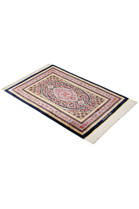 楽天市場】ペルシャ絨毯 シルク クム産 約61cm x 92cm 玄関マット 薔薇 