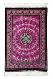 ペルシャ絨毯　クム産　シルク　約80cm x 120cm