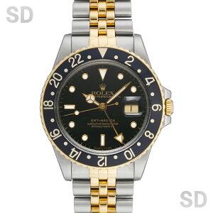 y60񃍁[zROLEX bNX GMT}X^[ 16753 ubN/ubNx[ Y yAeB[Nz
