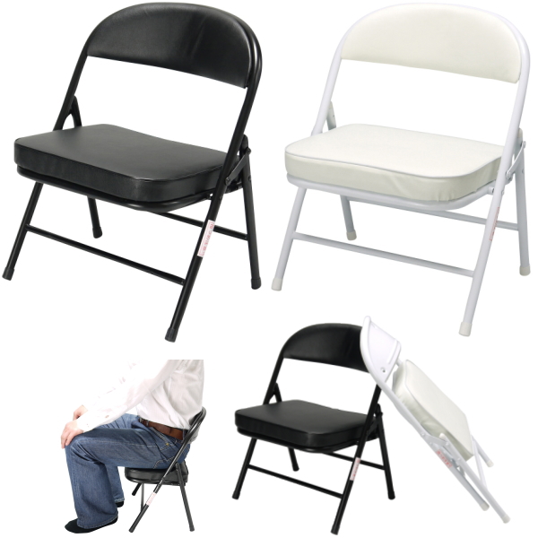 折りたたみ椅子 【３脚セット】(座面広め) 送料無料 (地域によって異なります)  ブラック 黒色 ホワイト 白色 折り畳み 折り畳みイス 折りたたみ 椅子 チェア チェアー いす 椅子 ローチェア ローチェアー スツール コンパクト