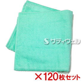 【送料無料】犬飼タオル　カラーバスタオル　約65×130cm　グリーン　800-722　120枚セット