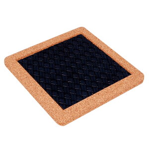 Good-L コルクフレームコースター ステッチ【濃紺】 おしゃれ 高級 シック 高品質 コップ 店舗 来客用 接客用 事務所 イベント プレゼント